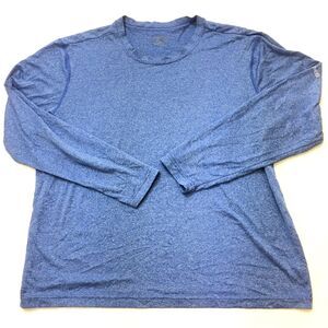 BROOKS Equilibrium Active Shirt Men L Blue Performance Fabric Long Sleeve Tee